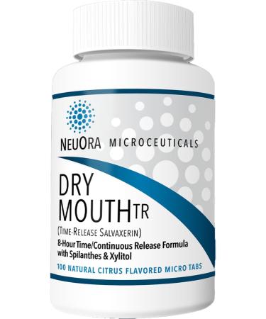 Dry Mouth TR Time-Release Micro Tabs by NeuOra - Tiny Discreet Long-Lasting Relief for Dry Mouth Up to 8 Hours of Moisture & Fresh Breath Support Doctor-Developed 1 Pack 100 Micro Tabs (Pack of 1)