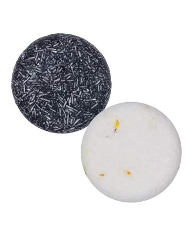 VERT 100% Natural Shampoo Bar for Hair 2 Pieces Solid Shampoo Soap for Treated Dry Damaged Hair Vegetarian Plant Essence Helps Stop Hair Loss and Promotes Healthy Hair Growth 4.2oz (Bamboo Charcoal)