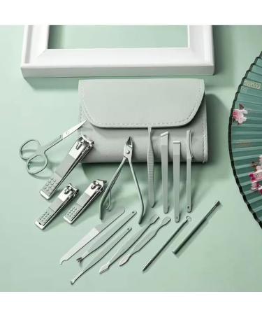 Kandid Nail Clippers Set - 16 Pieces Manicure Set Stainless Steel Sharp Manicure Kit Professional Manicure and Grooming Kit by Kandid Nail Care Tools with Leather Bag for Travel and Home - Buy Online on GoSupps.com