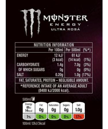 Monster Energy Drink Ultra Rosa 12 x 500ml - Buy Online on GoSupps.com