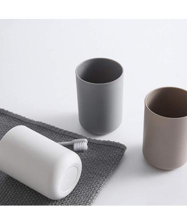 Toothbrush Cup Holder Set - Brown Bathroom Countertop Mug (2 Pack) | Stylish & Functional Toothbrush & Toothpaste Storage - Buy Online on GoSupps.com