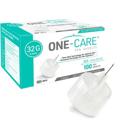 MediVena ONE-CARE Pen Needles 32G x 4mm (5/32'') 100/bx - Ultra-Thin for Comfortable Insulin Injection - Buy Online on GoSupps.com