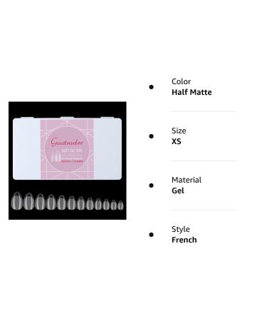 Gootrades XS Almond Gel Nail Tips Set - 504PCS Half Matte Soft Gel Full Cover Tips for Salon-Quality Extension and DIY Nail Art at Home - Buy Online on GoSupps.com