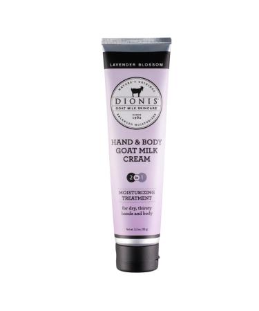 Dionis Goat Milk Skincare 3.3 oz Lavender Blossom Scented Hand & Body Cream - Cruelty Free Travel Size Hand Lotion For Hydrating & Moisturizing Dry Skin Relief - Paraben Free Formula Made In The USA