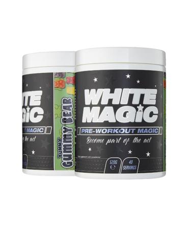 Medi-Evil Nutrition White Magic Pre-Workout Amino BCAA Powder Supplement with Caffeine - 520g - 40 Servings (Pack of 1) (Yummy Gummy Bear)