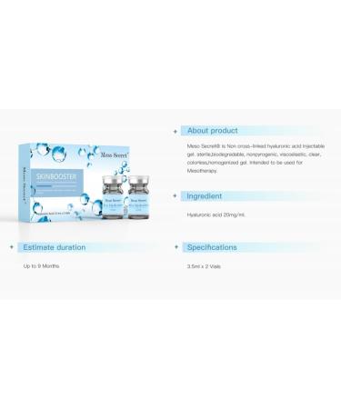 Meso Secret Pure HA Hyaluronic Acid Gel Skinbooster Intense Hydration 20mg/ml Microneedling Mesotherapy - Buy Online on GoSupps.com