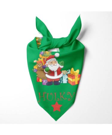 Dog hollow motif: football games sports Olympic games public holidays personalized triangular cloth for pets is attached to the collar (Santa Claus)