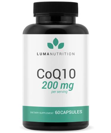 CoQ10 200mg Liquid Capsules - CoQ10 200mg Softgels - Premium Coenzyme Q10 - Co Q-10 100mg Capsule / 200mg Serving - Heart Supplement - 60 Liquid Capsules