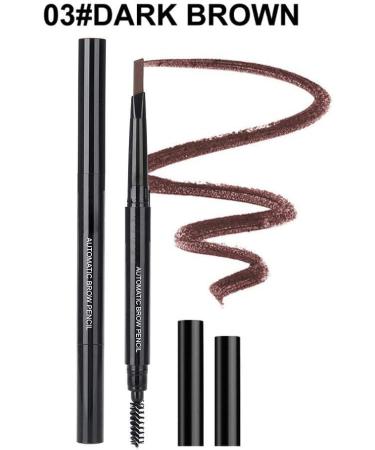 Eyebrow Pencils & Makeup with Brush Triangular Double Head Retractable Waterproof Long Lasting Eyebrow Pen(Dark Brown) - Buy Online on GoSupps.com