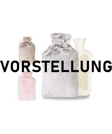 Rissler Premium 2L Heat Bottle with Soft Gray Cover - Natural Rubber for Pain Relief | Cuddly & Fluffy Bed & Body Comfort - Buy Online on GoSupps.com