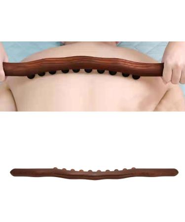 Muscle Massage Wooden Stabber - Ten Pearls Carbonized Beech Roller Stick with Slipproof Grip - 10 Massage Points GUA SHA Rod for Back Massage - Buy Online on GoSupps.com