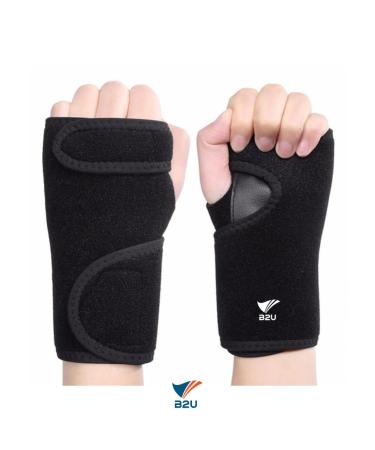 B2U Wrist Wrap Braces - Adjustable Compression Support Splint for Pain Relief Carpal Tunnel Arthritis & More | Orthopedic Fitness for Men & Women (Left Hand - Buy Online on GoSupps.com