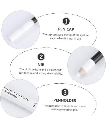 Didiseaon 48 Pcs Eyeliner Pencil White Eyeshadow Stamp Eyeliner Woman Eye Makeup Pencil Wooden Pole Miss Girl - Buy Online on GoSupps.com