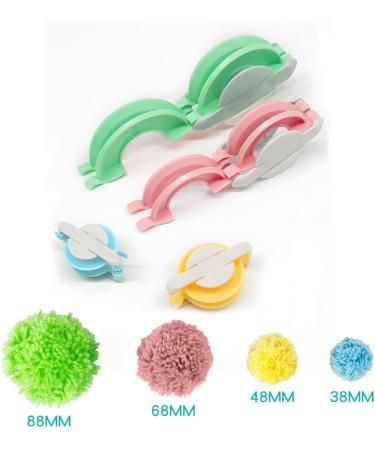 Brimfulite Pom Pom Makers Set with Scissors - 4 Sizes for DIY Yarn Crafts (Green Blue Pink Yellow) - Buy Online on GoSupps.com