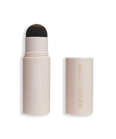 Revolution Brow Powder Stamp & Stencil Kit Brow Shaping Tool Medium Brown Includes Brow Stencils