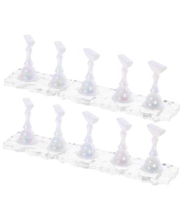 VINTORKY 2 Sets Manicure Practice Base Portapotty Morphie Portable Easy to Clean Show Rack Nail Fairy Exercise Rack Easel Display Stand Bracket Acrylic