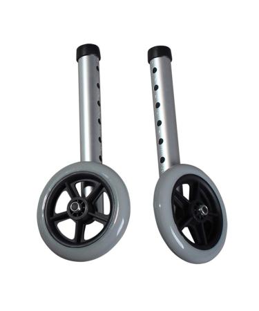 Exceart 2pcs Rolling Walker Replacement Wheels Replacement Wheels for Knee Scooter Wheels Replacement Trundle Replacement Casters Wheelchair Walking Aid Wheel Leg Tube Heavy