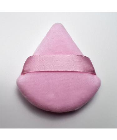 2PiecesPowderPuffsTriangleShapeReusableVelvetPowder Puffs For Puffing Pressing Foundation Powder Makeup Women's Beauty Powder Puff Sponges (Small Large)
