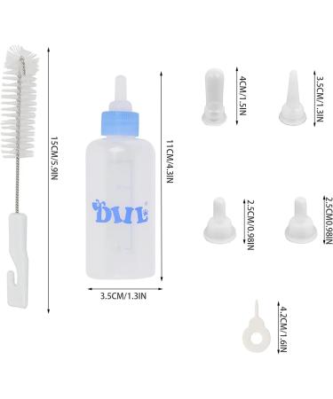 LAIYOHO Pet Feeding Bottle Kit with 4 Replacement Nipples and 1Pcs Nipple Brush Puppy Feeding Bottle for Kitten Puppy Small Pet Feeding Tool(60ml) - Buy Online on GoSupps.com