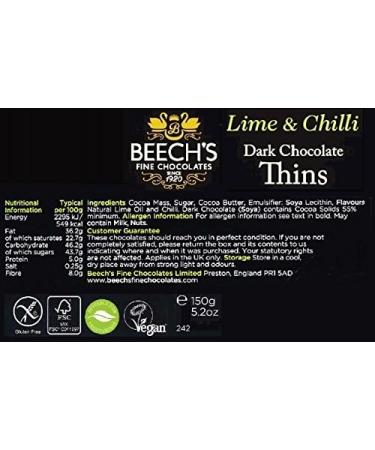 Beech's Lime & Chilli Dark Chocolate After Dinner Thins 150g - Buy Online on GoSupps.com
