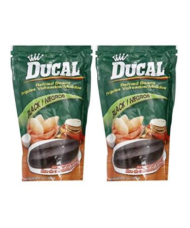 DUCAL Frijoles Negros Volteados Molidos (Doy Pack) 2 PACK 400 gr. c/u | Refried Black Beans (Doy Pack) 2 PACK 14.1 oz. each.