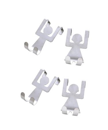 Alipis 4 Pcs Stainless Steel Hooks Cabinet Hooks Door Hook Door Hanger Stainless Steel Door Rag Door Back mediumx2pcs As Shownx2pcs