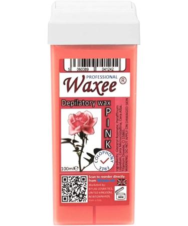 Waxee! Cream Pink Roll-On Wax Cartridge Refill x6 + 100 Waxing Strips | Titanium Dioxide Infused | UK Brand Waxee! - 600ml Total - Buy Online on GoSupps.com