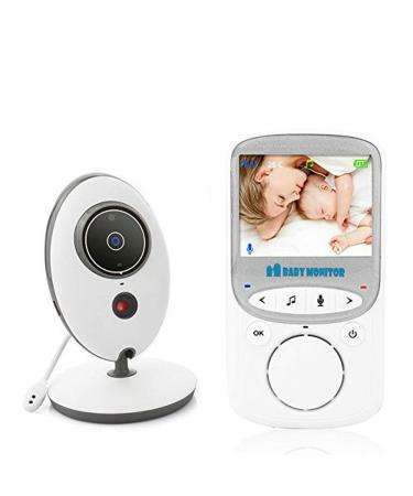 BW Video Baby Monitor Baby Monitors with Two Way Audio 2.4 Inch Display Room Temperature Monitor Night Vision 70 Degree Lens BWVB605