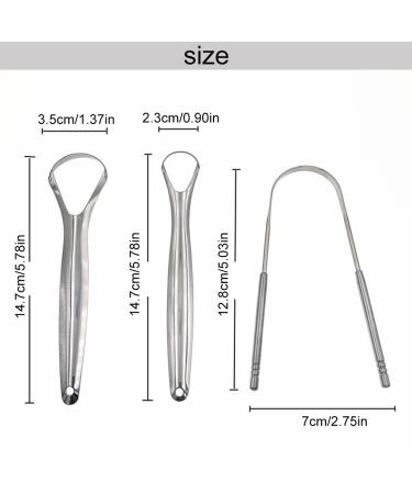 Buy 3-Piece Stainless Steel Tongue Cleaner Set - Medical Tongue Scraper for Bad Breath & Oral Care Ergonomic Grip for Adults | International Shipping Available - Buy Online on GoSupps.com