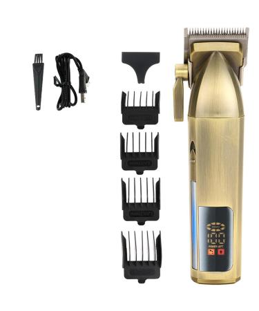 Hair Clippers Rechargeable LCD Digital Display Oil Head Clipper Hair Salon Trimmer(Brass)
