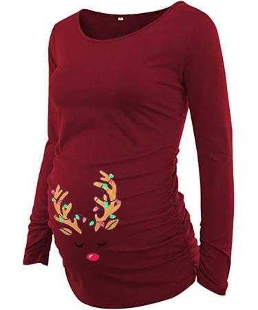 Pregnant Deer Christmas Maternity Top - Women's Warm Hooded Pullover XL - Buy Online on GoSupps.com