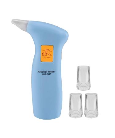 Alcohol Breathalyzer Portable Breath Tester LCD Display Digital Alcohol Test Detector Breath Alcohol Analyser Tester Breathalyser Lie Detector Blue Color ABS Material