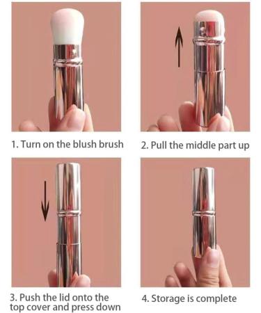 Retractable Makeup Brush Portable Face Blush Powder Brush Makeup Tool for Travel Powder Brushes - Buy Online on GoSupps.com
