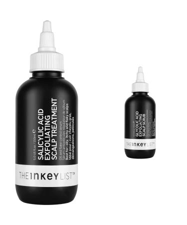 The INKEY List 2% Salicylic Acid Exfoliating Scalp Treatment to Reduce Flakes Itchiness and Control Oiliness 150ml & 7% Glycolic Acid Exfoliating Scalp Scrub to Remove Dead Skin 150ml
