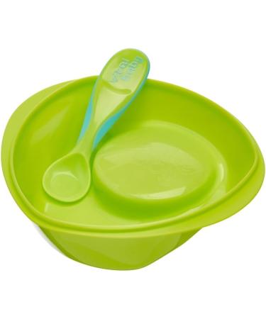 Vital Baby Nourish Power Suction Bowl: Non-Slip & BPA-Free Toddler Feeding Bowl with Chunky Spoon - Green - Buy Online on GoSupps.com
