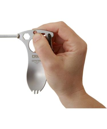 CRKT Eat'N Tool Outdoor Spork Multitool - Durable & Lightweight for Camping, Hiking, Backpacking - Silver Carabiner 9100C - Buy Online on GoSupps.com
