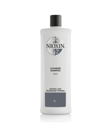 Nioxin 3-Part System | System 2 | Natural Hair with Progressed Thinning Hair Treatment | Scalp Therapy | Hair Thickening Treatment Shampoo 1 l (Pack of 1)