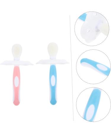 Minkissy Silicone Toothbrush & Massage Ring Set for Babies | Safe Bite Toy & Oral Care Accessory - Pink Pebbles - Buy Online on GoSupps.com