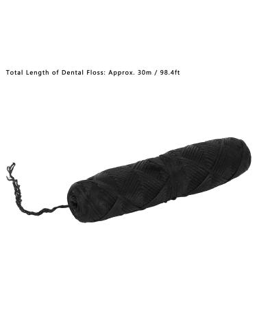 Portable Black Dental Floss with Refillable Container - Nature Tooth Flap & Plaque Removal | Shop Internationally - Buy Online on GoSupps.com