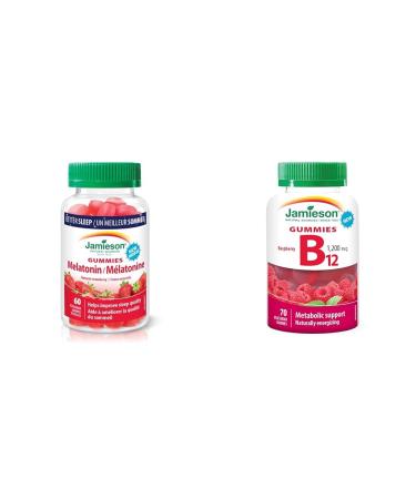 Melatonin 2.5 mg Gummies - Natural Strawberry Flavour Vegetarian Non-GMO Gluten-Free & B12 Gummy NEW 70 Gummies Nutritional Supplement