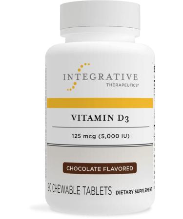 Integrative Therapeutics Vitamin D3 125 mcg - 5 000 IU  Immune Support Supplement* - Healthy Bone Support* - Gluten Free - 90 Chocolate Flavored Chewables - Buy Online on GoSupps.com