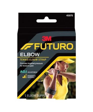 Futuro Tennis Elbow Support (w / tension pad) One Size/ADJ Black 1 Support (Pack of 2) - Buy Online on GoSupps.com