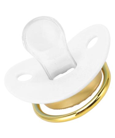 Bling Baby Pacifier - Silicone Soft Dummy Soother Teether Toy for Breastfeeding Babies 6-18 Months - With Clips - Perfect Baby Shower or Christmas Gift (White) - Buy Online on GoSupps.com