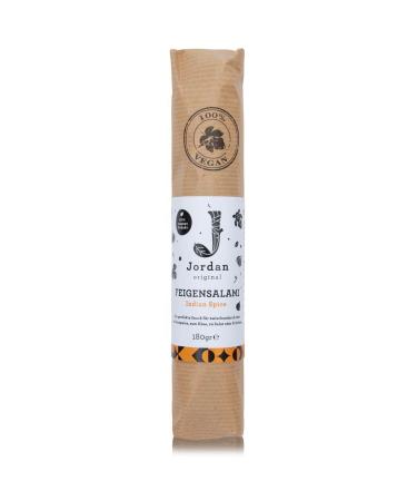 Jordan Original |Feigen salami Indian Spice |180 G |100% vegan food from dried Greek figs |Without soy |Vegan healthy snacks |Meat taste is not imitated