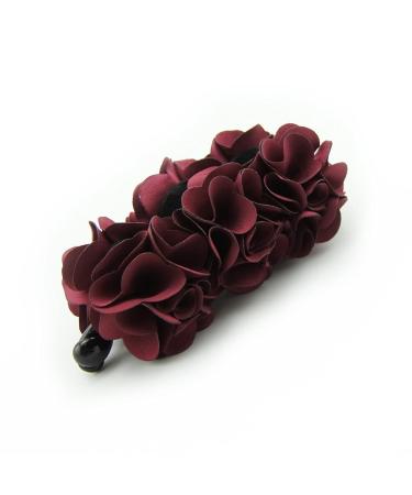 Meilliwish Noble Wedding Flower Beautiful Banana Hair Clip for Women(H88)(WineRed)