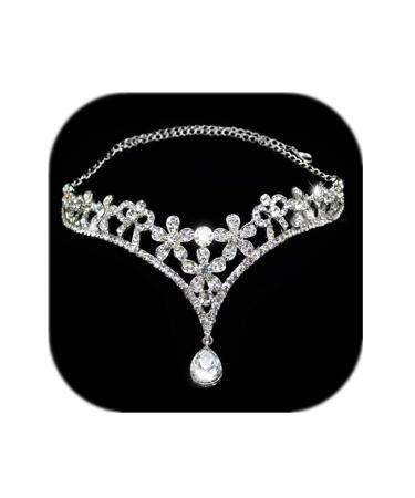 Wedding Bridal Women's Crystal Flower Decor Crown Headband Headdress Tiara