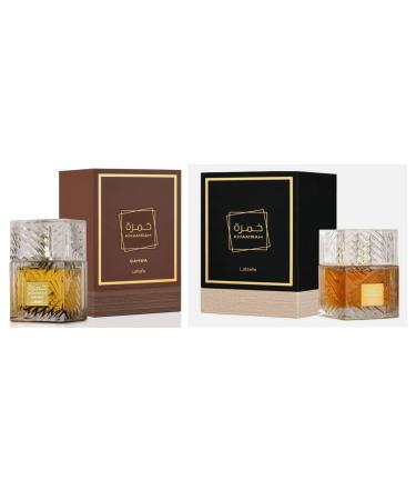 Lattafa Khamrah & Khamrah Qahwa EDP Unisex 3.4 Fl oz (Xtra Value Pack) Tonka Beans 3.4 Fl Oz (Pack of 1)