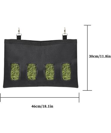 JOCXZI Rabbit Hay Bag Guinea Pig Feeding Station 4 Window Hay Feed Bag Storage Hanging Feed Bag for Small Animals for Rabbit Chinchilla Hamster Small Animals Black - Buy Online on GoSupps.com