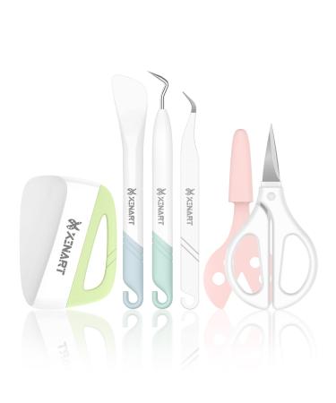 Xinart Weeding Tools Set for Vinyl Weeder/Scraper/Spatula/Tweezers/Scissors Basic Weed Removal Tool Kit 5 tools Basic Tools Set