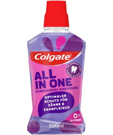 Colgate Mouthwash All in One 500ml - Antibacterial Oral Care for Freshness & Caries Protection - Alcohol-Free - Buy Online on GoSupps.com